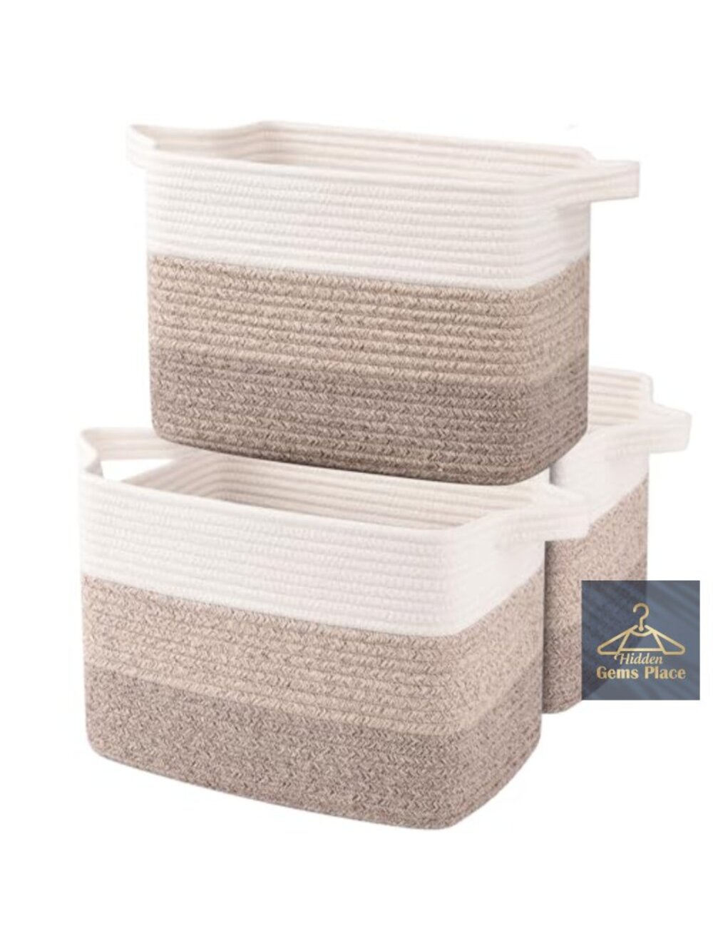 Cotton Rope Woven Storage Basket Set Organizer Nursery Playroom
